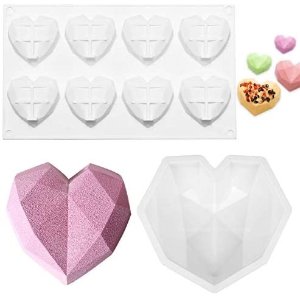 Diamond Heart Mousse Cake Mold Trays, 2