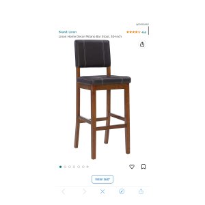 $58 Amazon.com: Linon Home Decor Milano Bar Stool, Medium Dark Walnut, 30-Inch : Home & Kitchen