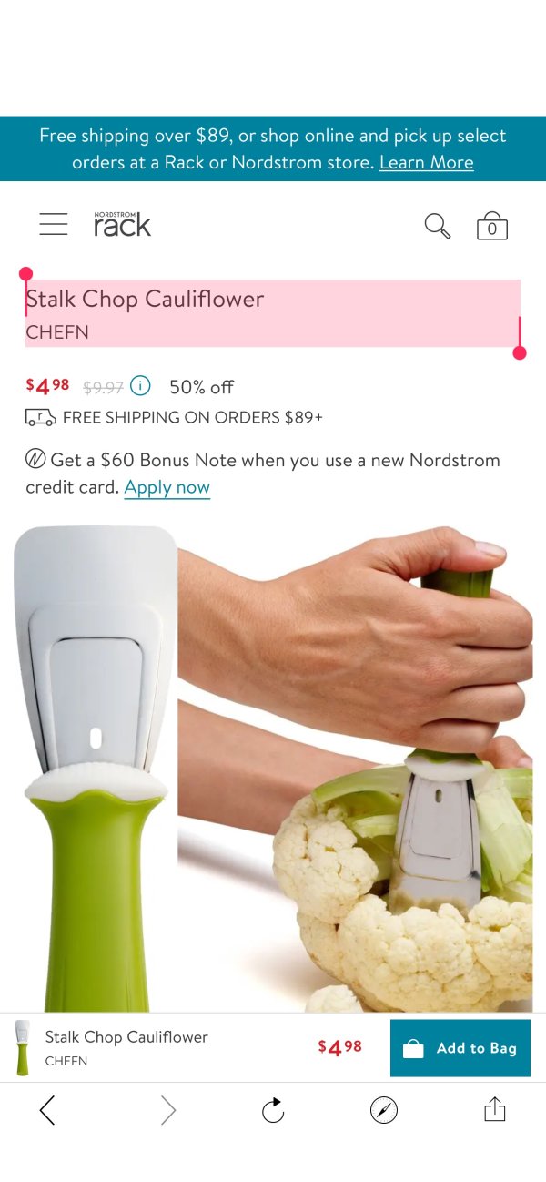 CHEFN Stalk Chop Cauliflower | Nordstromrack