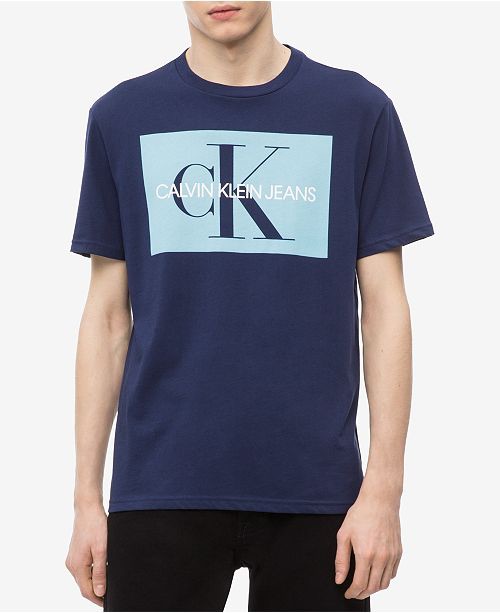 CK男士短袖T恤Calvin Klein Jeans Men's Monogram Logo-Print T-Shirt, Created for Macy's & Reviews - T-Shirts - Men - Macy's