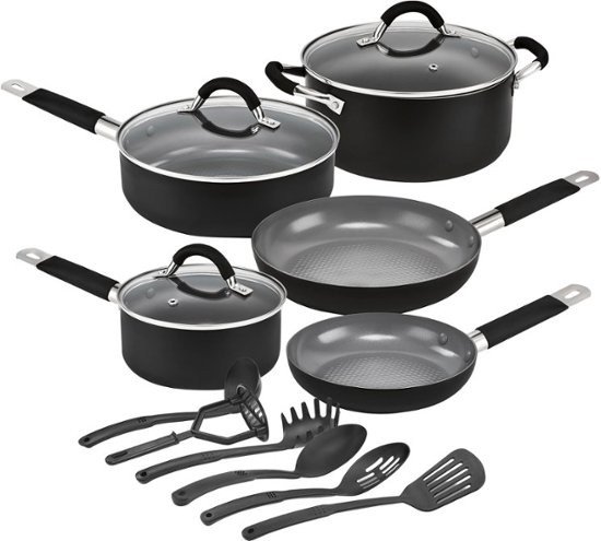Pro Series - 14-Piece Cookware Set - Black