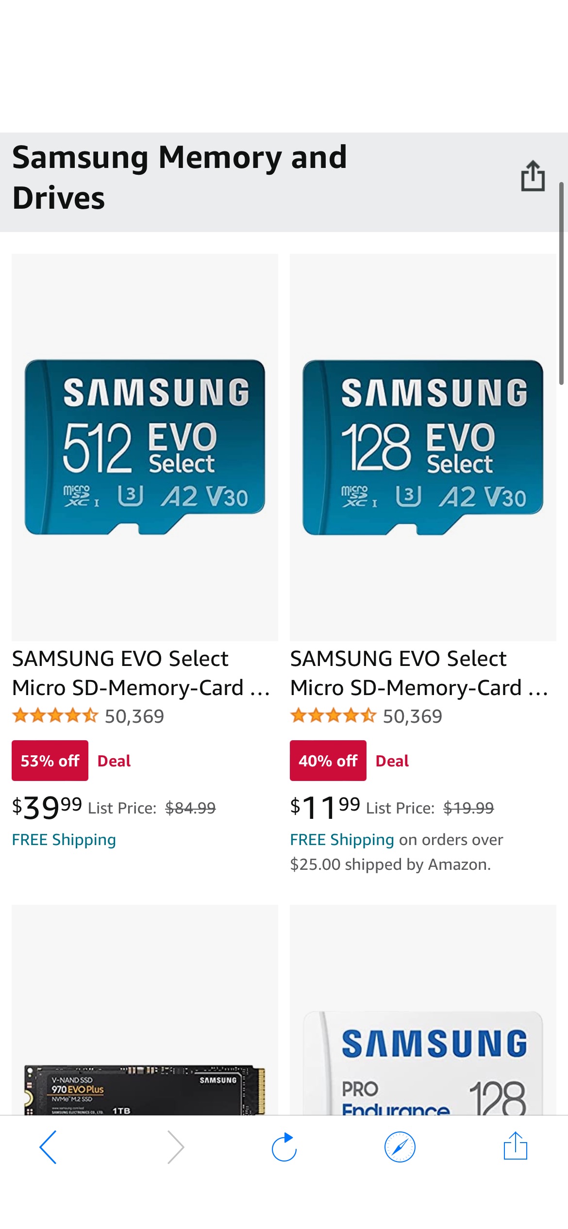Samsung Memory and Drives up to 50% off
