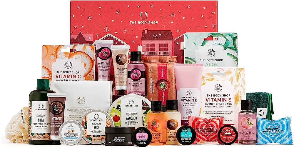 Amazon.com: The Body Shop Share the Love Big Advent Beauty Calendar, 25 Beauty Treats : Home & Kitchen