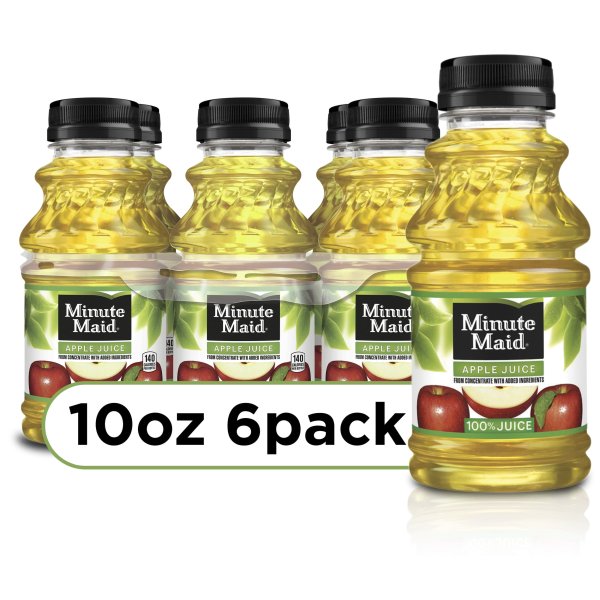 Minute Maid 100% Apple Fruit Juice Drink, 10 fl oz, 6 Bottles