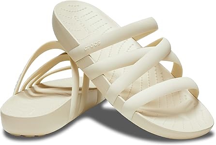 Amazon.com | Crocs Women's Splash Strappy Sandals, Bone, 7 | Flats