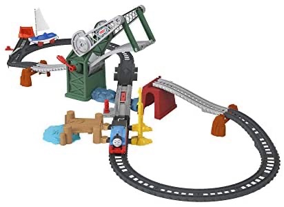 托马斯火车套装 Amazon.com: Thomas & Friends Trackmaster, Bridge Lift Thomas & Skiff Train Set with Motorized Engine and Toy Boat for Preschool Kids Ages 3 Years and up: Toys & Games