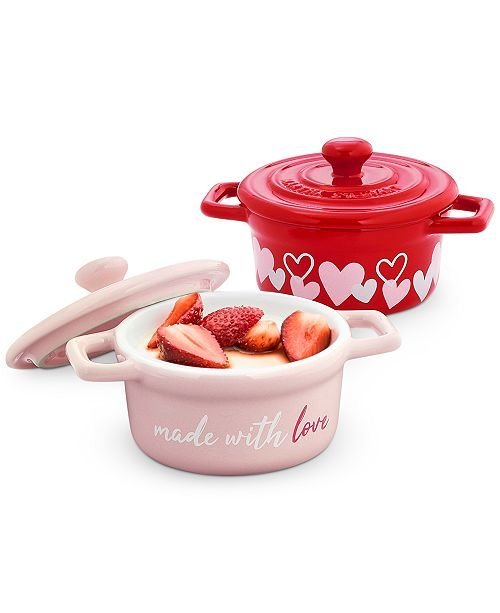 Martha Stewart Collection Made with Love Valentine's Day Cocottes, Set of 2, Created for Macy's & Reviews - Bakeware - Kitchen - Macy's