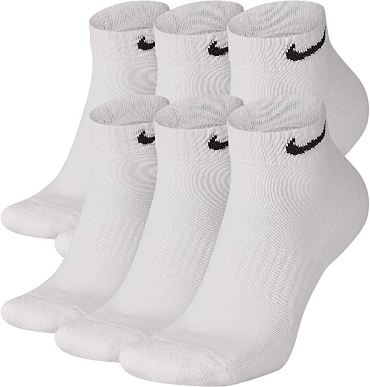 Amazon.com : Nike Everyday Cushion Low Training Socks, Unisex Nike Socks, White/Black (6 Pair), M : Clothing短袜6双