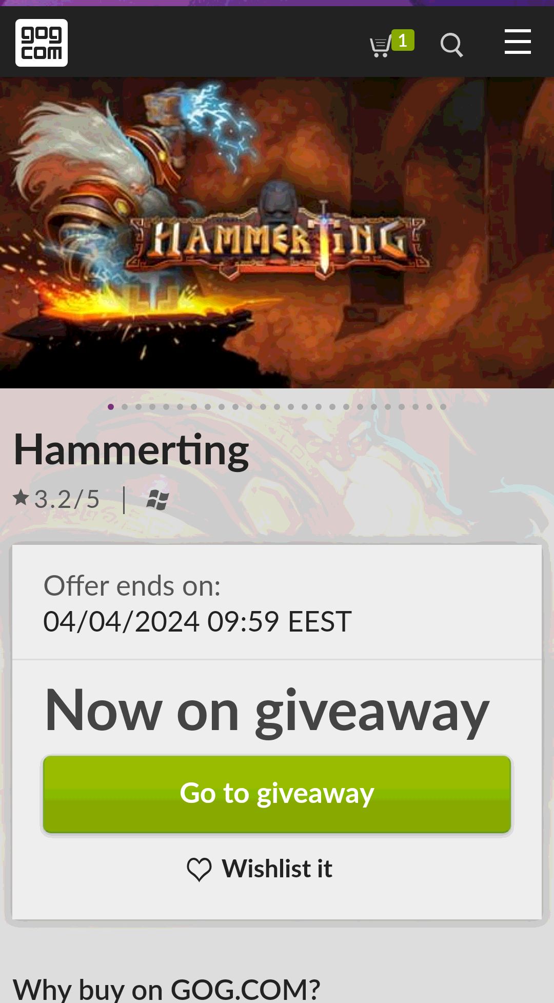 -90% Hammerting on GOG.com喜加一