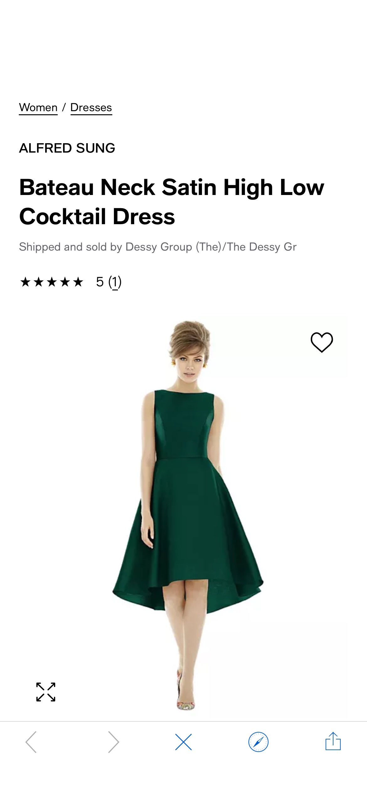 Alfred Sung Bateau Neck Satin High Low Cocktail Dress - Macy's