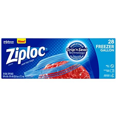 Ziploc Freezer Bags with New Grip 'n Seal Technology, Gallon, 28 Count