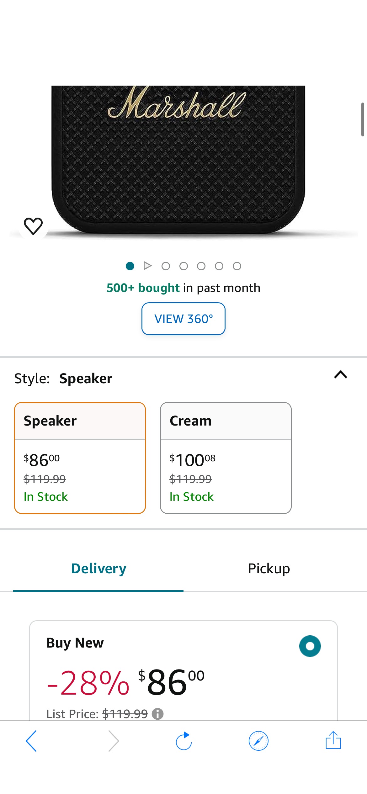 Amazon.com: Marshall Willen Portable Bluetooth Speaker - Black & Brass : Electronics