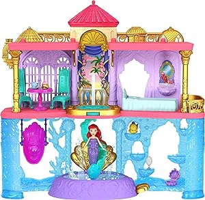 Amazon.com: Mattel Disney Princess Ariel Doll House Stackable Castle with Land &amp; Sea Levels, Small Doll, 1 Friend, 12 Pieces, Pool : Toys &amp; Games