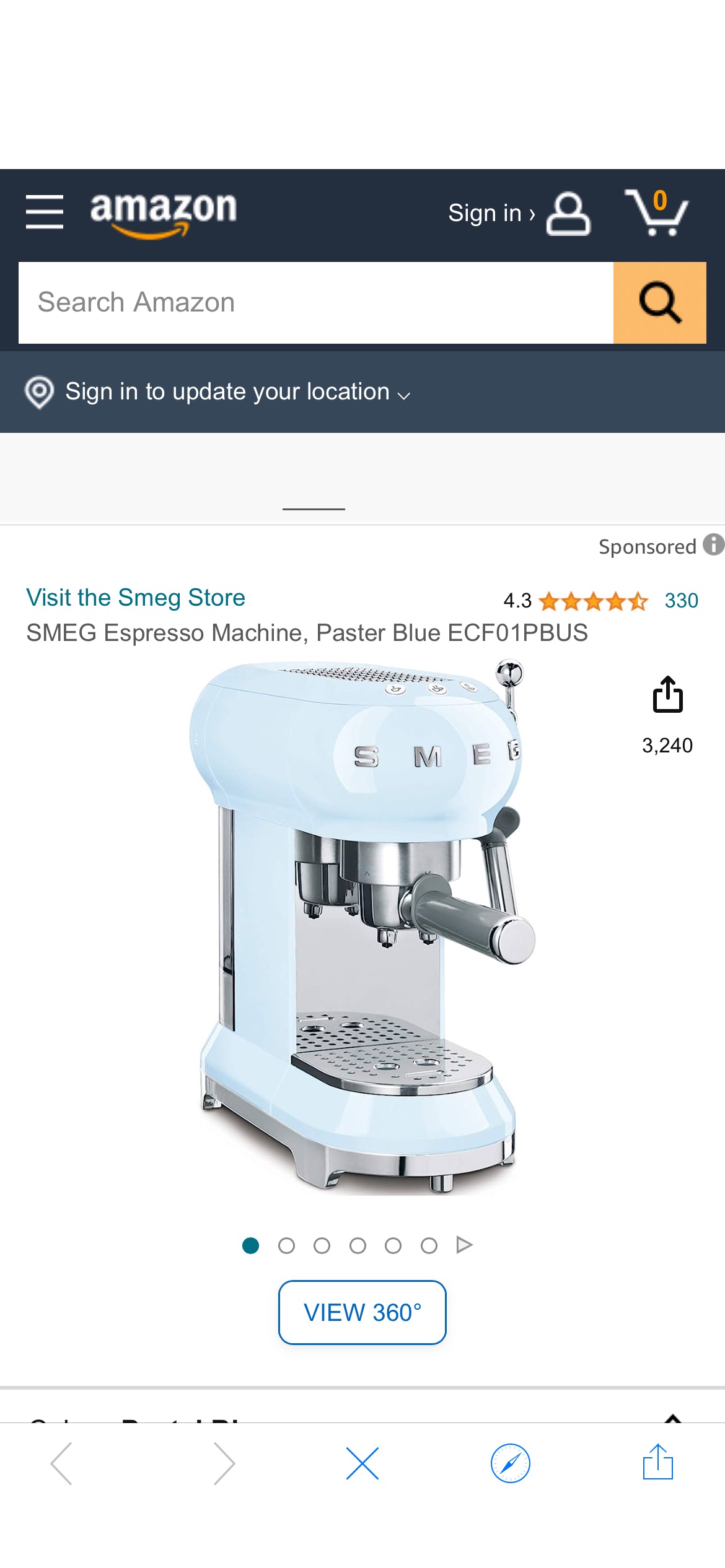 Amazon.com: SMEG Espresso Machine, Paster Blue ECF01PBUS: Home & Kitchen