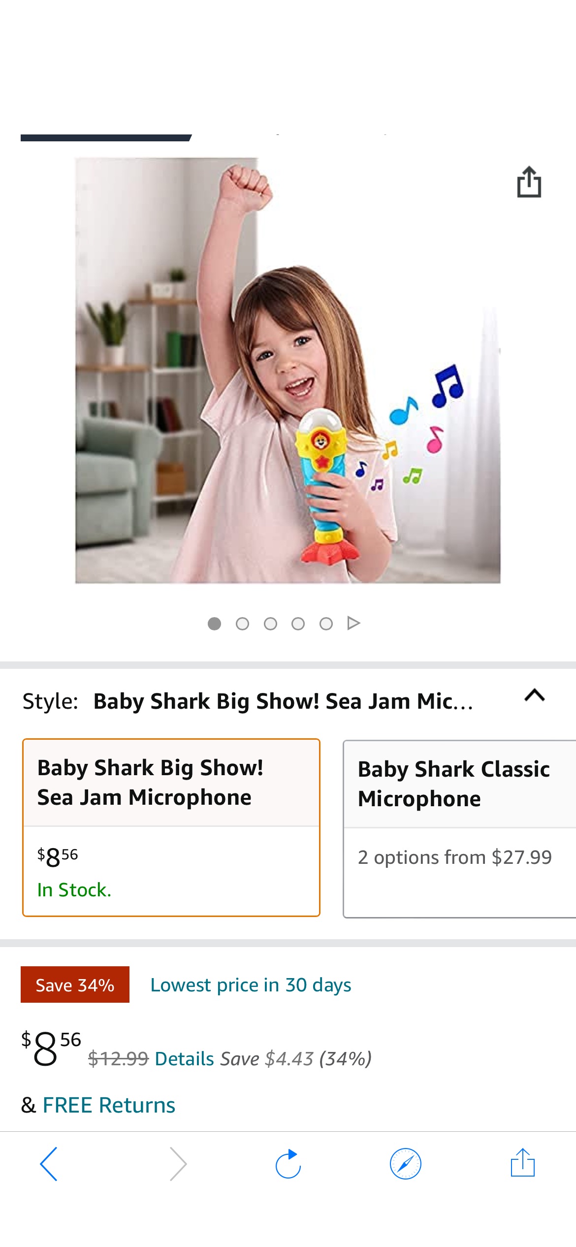 Amazon.com: Baby Shark's Big Show! Sea Jam Microphone for Kids – Karaoke Mic Includes Pre-Recorded Theme Song and Three Voice Filters : 宝宝鲨鱼麦克风
