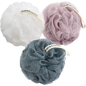 $7.19 Amazon.com: MainBasics Bath Shower Loofah Sponge Pouf 沐浴洗涤器(3 件套)