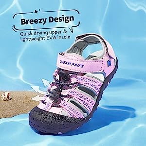 Amazon.com | DREAM PAIRS Unisex-Child 171111-K Outdoor Summer Sandal Pink Grey Blue - 2 Little Kid | Sandals