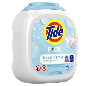Tide Pods HE Laundry Detergent Pods, Free & Gentle, 152-count