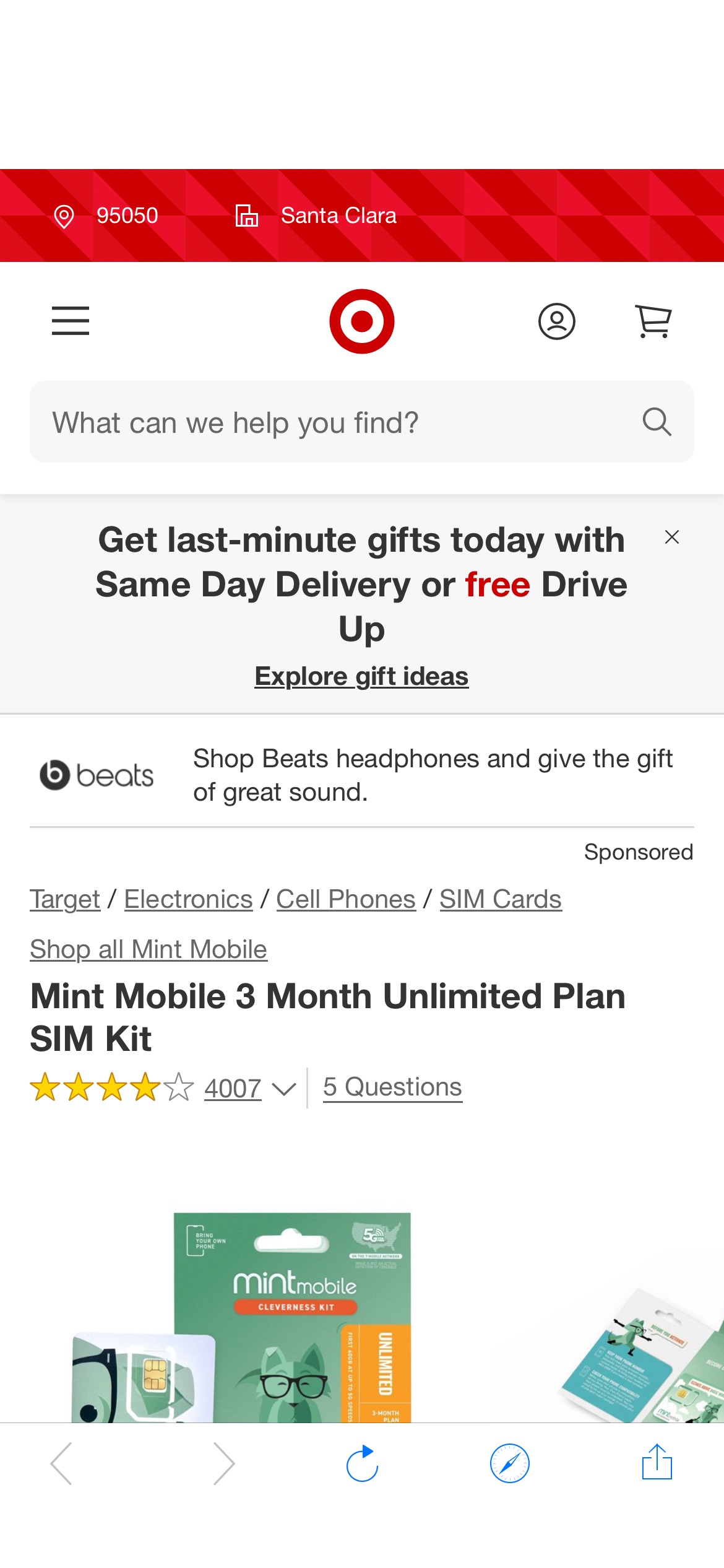 Mint Mobile 3 Month Unlimited Plan Sim Kit : Target