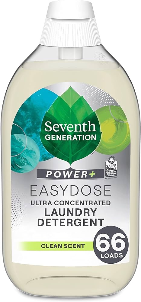 Amazon.com: Seventh Generation Laundry Detergent, 23 oz (66 Loads) Ultra Concentrated EasyDose, Power+ Clean Scent : Health & Household