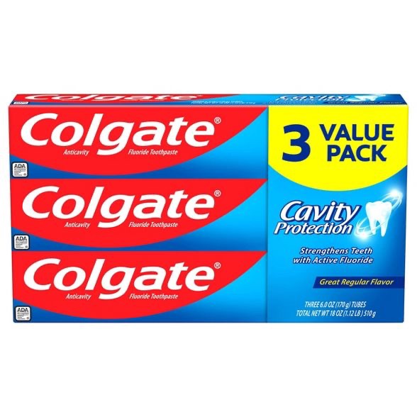 Colgate Cavity Protection Toothpaste 高露洁牙膏With Fluoride - 6oz/3pk : Target