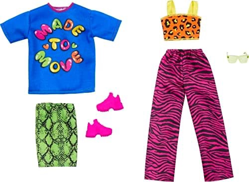 Amazon.com: Barbie Clothes, Fashion and Accessory 2-Pack Dolls, 2 Vibrant Outfits with Styling Pieces for Complete Looks : Toys & Games