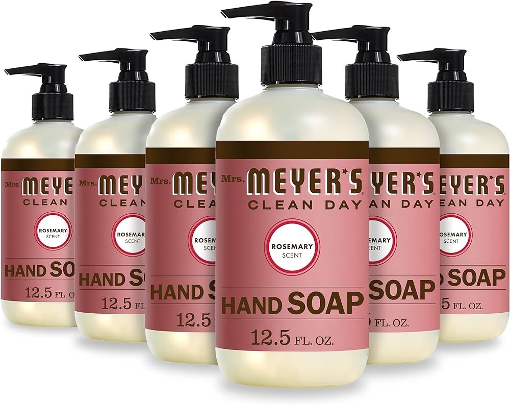 Amazon.com: MRS. MEYER'S CLEAN DAY Hand Soap, Made with Essential Oils, Biodegradable Formula, Rosemary, 12.5 fl. oz - Pack of 6 : Beauty & Personal Care