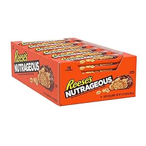 Amazon.com : REESE&#39;S NUTRAGEOUS Peanut Butter Caramel Peanut Candy Bars, 1.66 oz (18 Count) : Grocery &amp; Gourmet Food