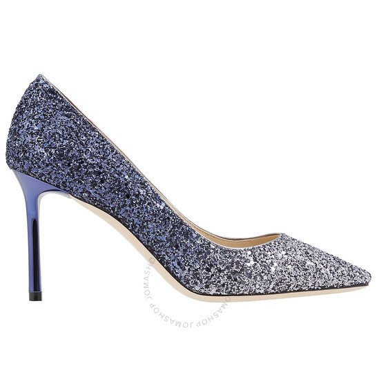Jimmy Choo Anthracite/Navy Romy 85 Glitter Pumps, Brand Size 36.5 (US Size 6.5) 247 ROMY 85 CGD ANTHRACIT - Shoes - Jomashop