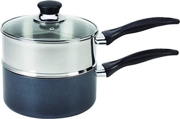 T-fal B1399663 Specialty Stainless Steel Double Boiler with Phenolic Handle Cookware, 3-Quart, Silver @ Amazon
