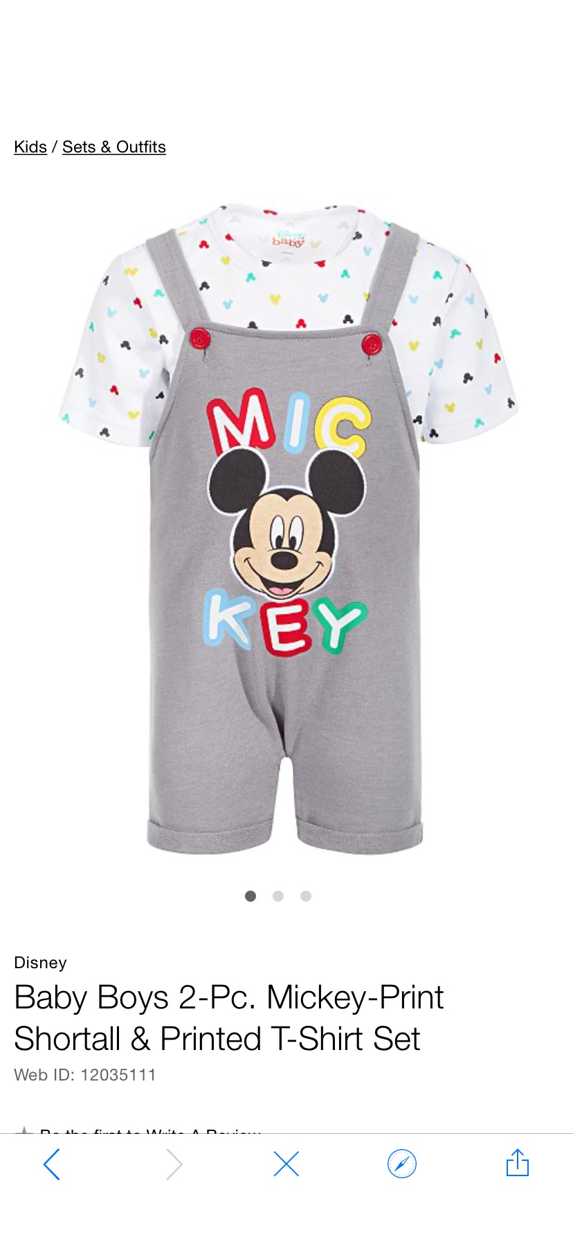 Disney Baby Boys 2-Pc. Mickey-Print Shortall & Printed T-Shirt Set & Reviews - Sets & Outfits - Kids - Macy's儿童迪士尼两件套