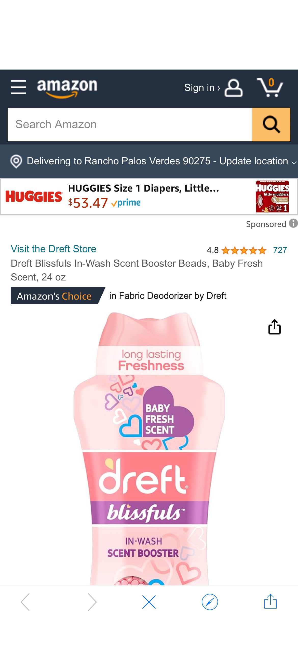 Amazon.com: Dreft Blissfuls In-Wash Scent Booster Beads, Baby Fresh Scent, 24 oz : Health & Household