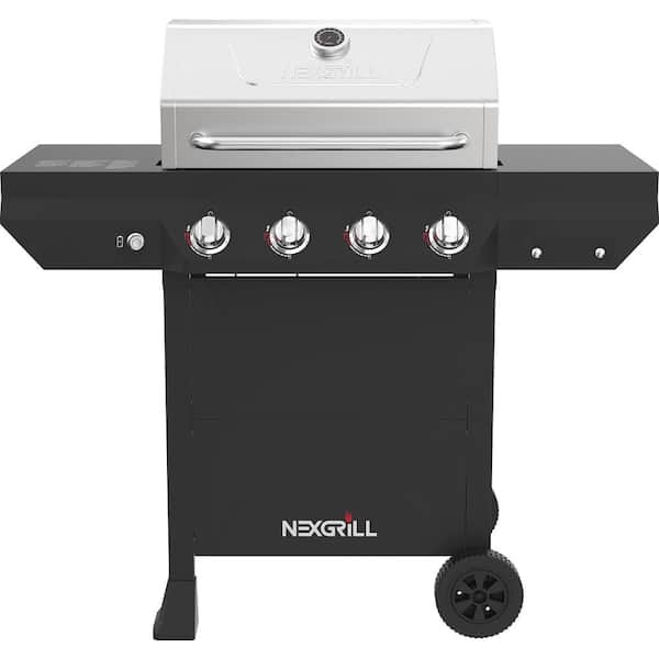 Nexgrill 4-Burner Propane Gas Grill in Black with Stainless Steel Main Lid 720-0925PG - The Home Depot