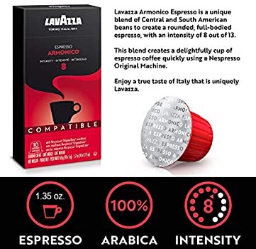 Lavazza Armonico Dark Roast Coffee Capsules Compatible with Nespresso Original Machines 咖啡胶囊