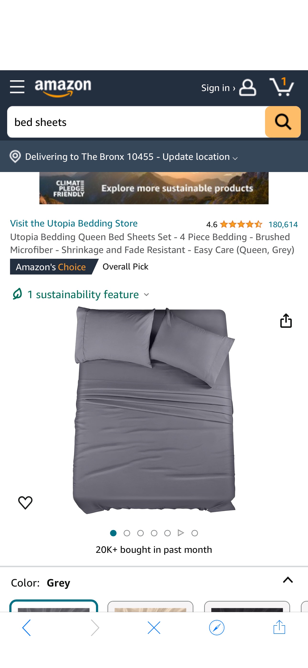 Amazon.com: Utopia Bedding Queen Bed Sheets Set - 4 Piece Bedding - Brushed Microfiber - Shrinkage and Fade Resistant - Easy Care (Queen, Grey) : Home & Kitchen