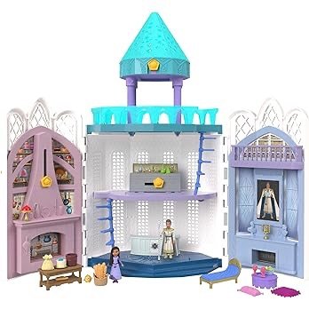 Mattel Disney Wish Rosas Castle Dollhouse Playset with 2 Posable Mini Dolls
