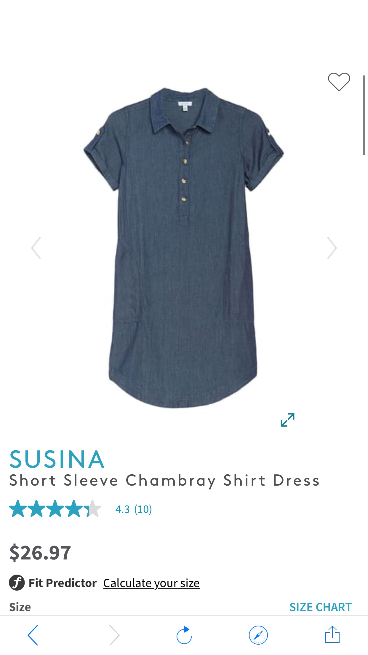 SUSINA | Short Sleeve Chambray Shirt Dress | Nordstrom Rack
连衣裙