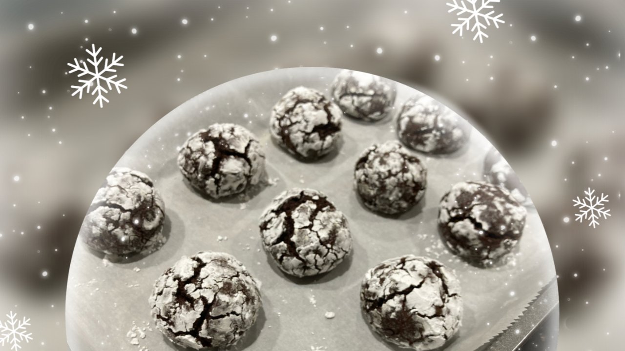 圣诞节日甜品 🍪 巧克力裂纹饼干