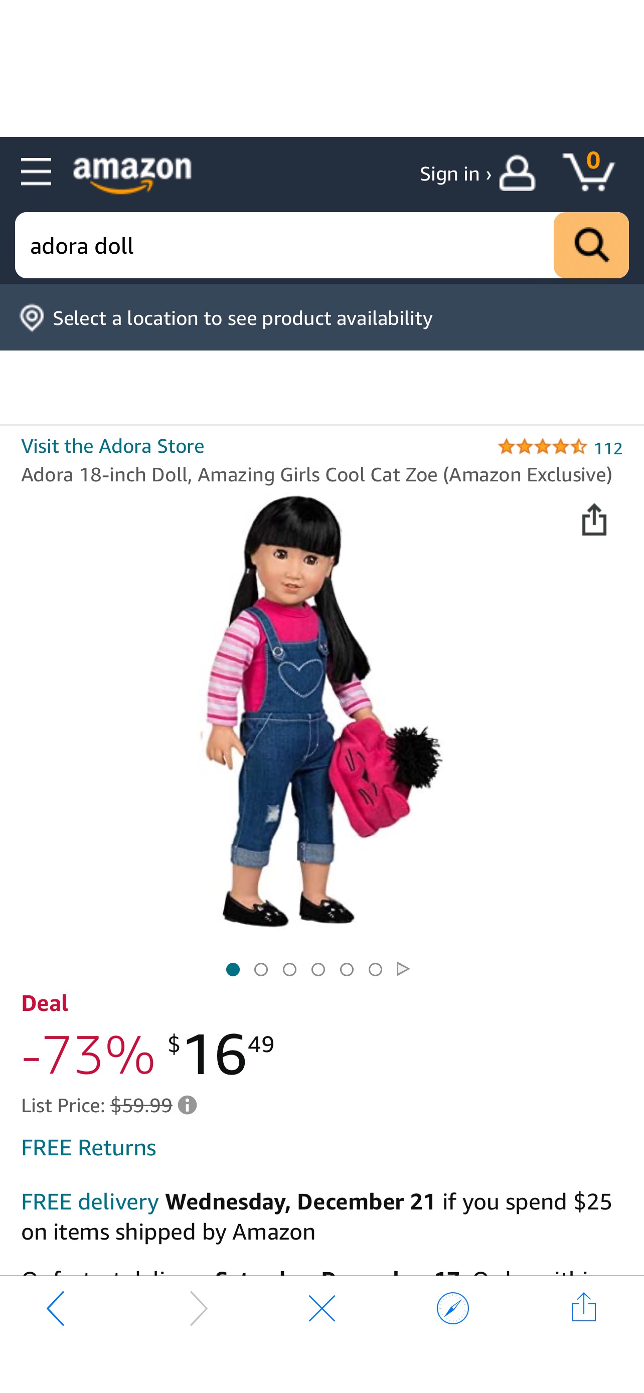 18寸中国娃娃Amazon.com: Adora 18-inch Doll, Amazing Girls Cool Cat Zoe (Amazon Exclusive) : Toys & Games