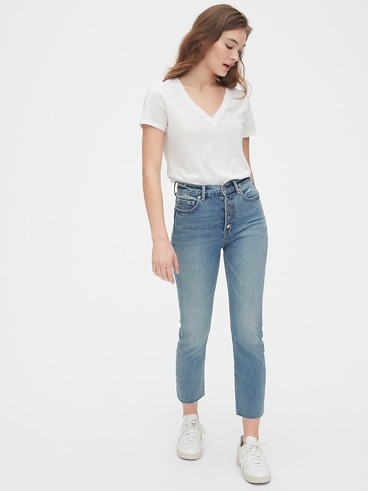 Gap High Rise Button-Fly Vintage Slim Jeans With Secret Smoothing Pockets $9.99 (原价$79.95) 需使用折扣码MORE