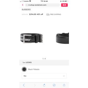 $294 Burberry 皮带六折