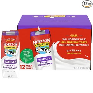 Horizon Organic Shelf-Stable Low Fat milk Boxes, Vanilla, 8 oz., 12 Pack
