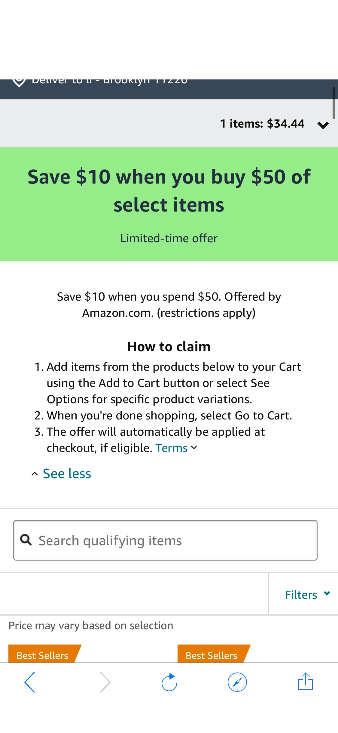 Amazon.com: Save $10 when you buy $50 of select items promotion儿童玩具