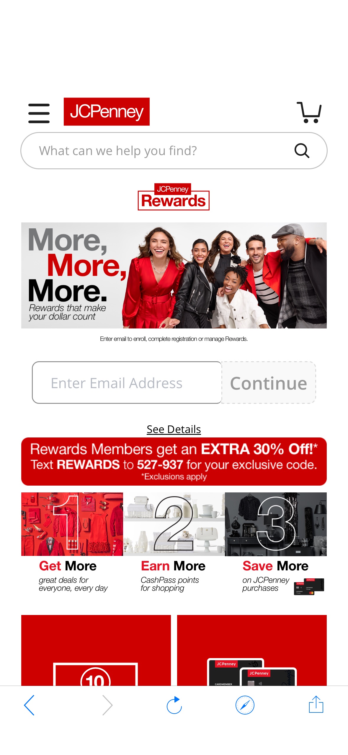 Free $10.00 off $10.00 CashPass Reward at JCPenney! NEW JCPenney Rewards Members can sign up, and instantly score a $10.00 off $10.00 CashPass Reward! Reward can be redeemed in store or online! Mine