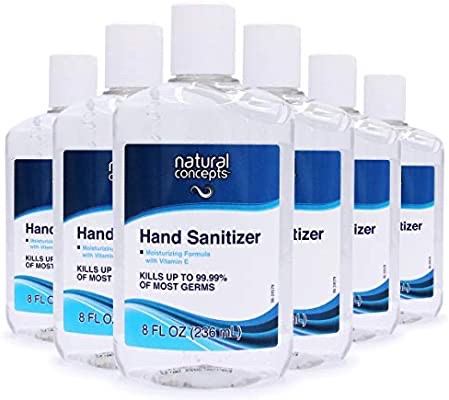 消毒洗手液 Amazon.com : Natural Concepts Hand Sanitizer Gel, 6-pack, 8 oz bottles, 65% Ethyl Alcohol, Protect Against Germs On-the-Go with a Refreshing Vitamin E Formula : Beauty