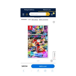 $49.99 Mario Kart 8 Deluxe, Nintendo, Nintendo Switch, 045496590475 - Walmart.com - Walmart.com马车8