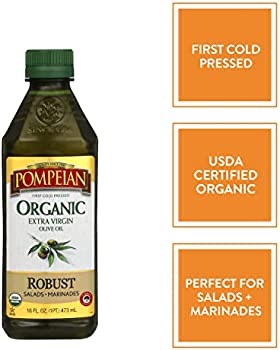 Amazon.com : Pompeian USDA Organic Robust Extra Virgin Olive Oil, First Cold Pressed, Full-Bodied Flavor, Perfect for Salad Dressings & Marinades, 16 FL. OZ. : Grocery & Gourmet Food有机食用油
