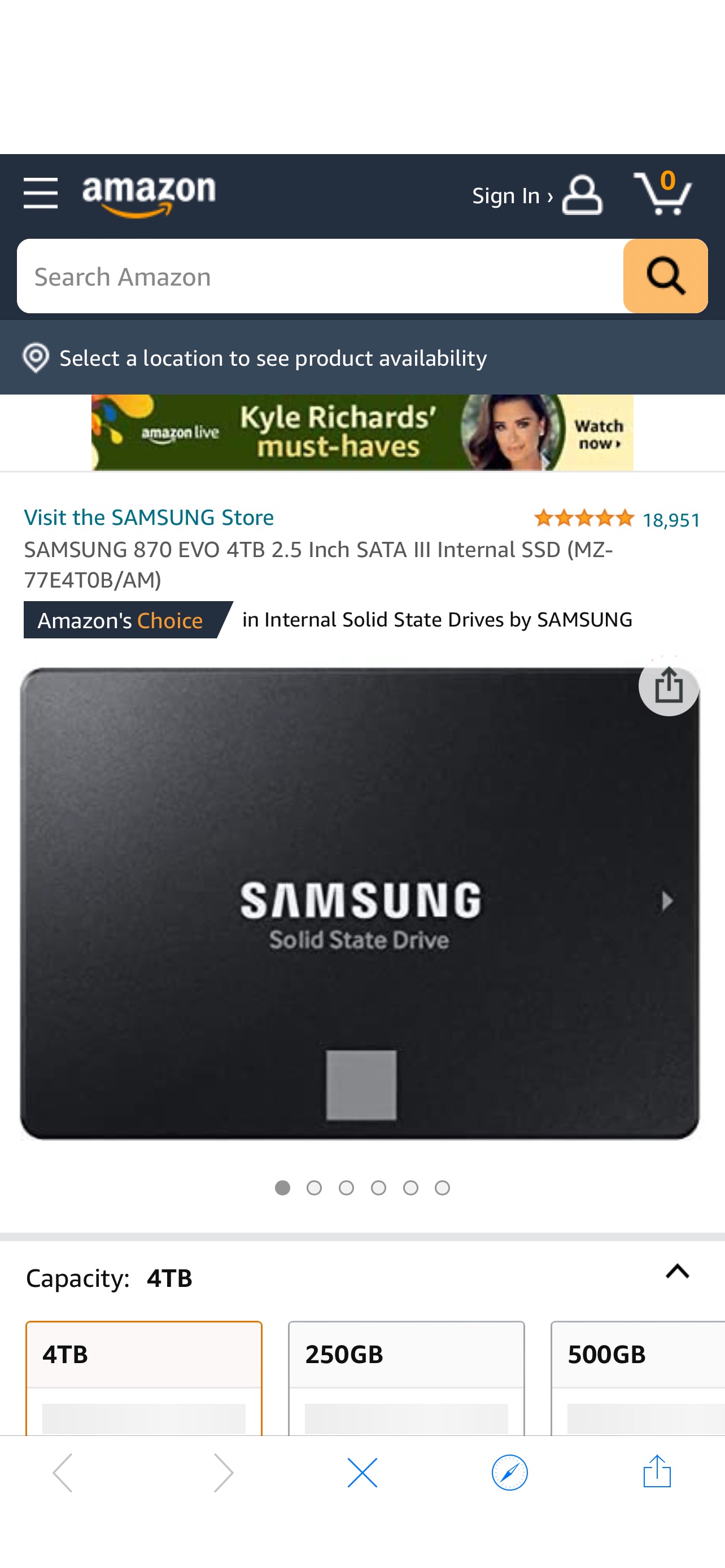 Amazon.com: SAMSUNG 870 EVO 4TB 2.5 Inch SATA III Internal SSD (MZ-77E4T0B/AM) 三星870evo 4tb固态硬盘