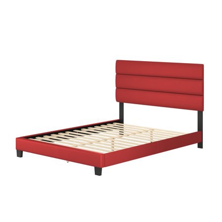 红色床架Queen，带床头板