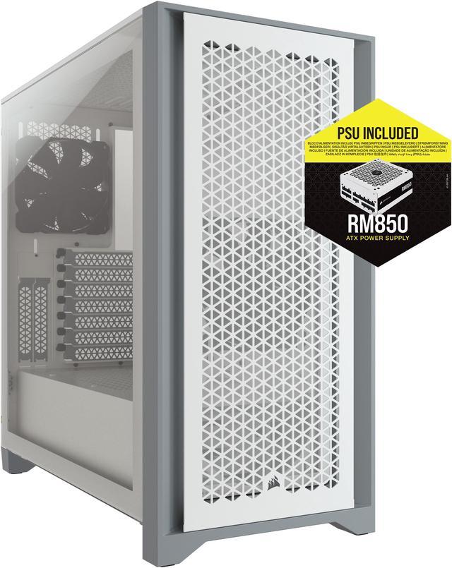 CORSAIR 4000D AIRFLOW Tempered Glass Mid-Tower Case with ATX - RM850 Power Supply installed, White - Newegg.com